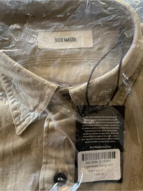 Buck Mason Khaki Hemp Button-Down Shirt